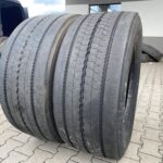  Opony ciężarowe używana 385/55R22.5 BRIDGESTONE DURAVIS R-STEER 002 / 10-12mm