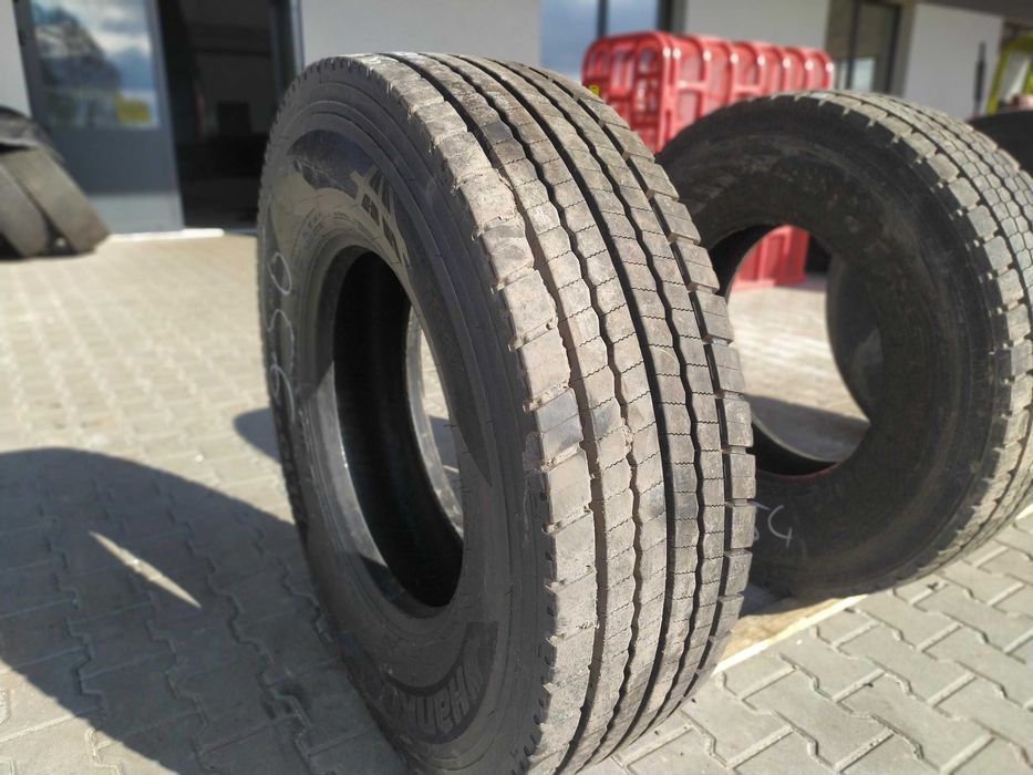 Używana opona ciężarowa 315/80R22.5 HANKOOK DL10 + E-CUBE MAX / 16mm Używana opona ciężarowa 315/80R22.5 HANKOOK DL10 + E-CUBE MAX / 16mm