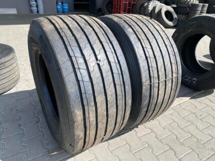  Opony ciężarowe używane naczepowe 435/50R19.5 GOODYEAR KMAX T GEN-2 / 100% Bieżnika