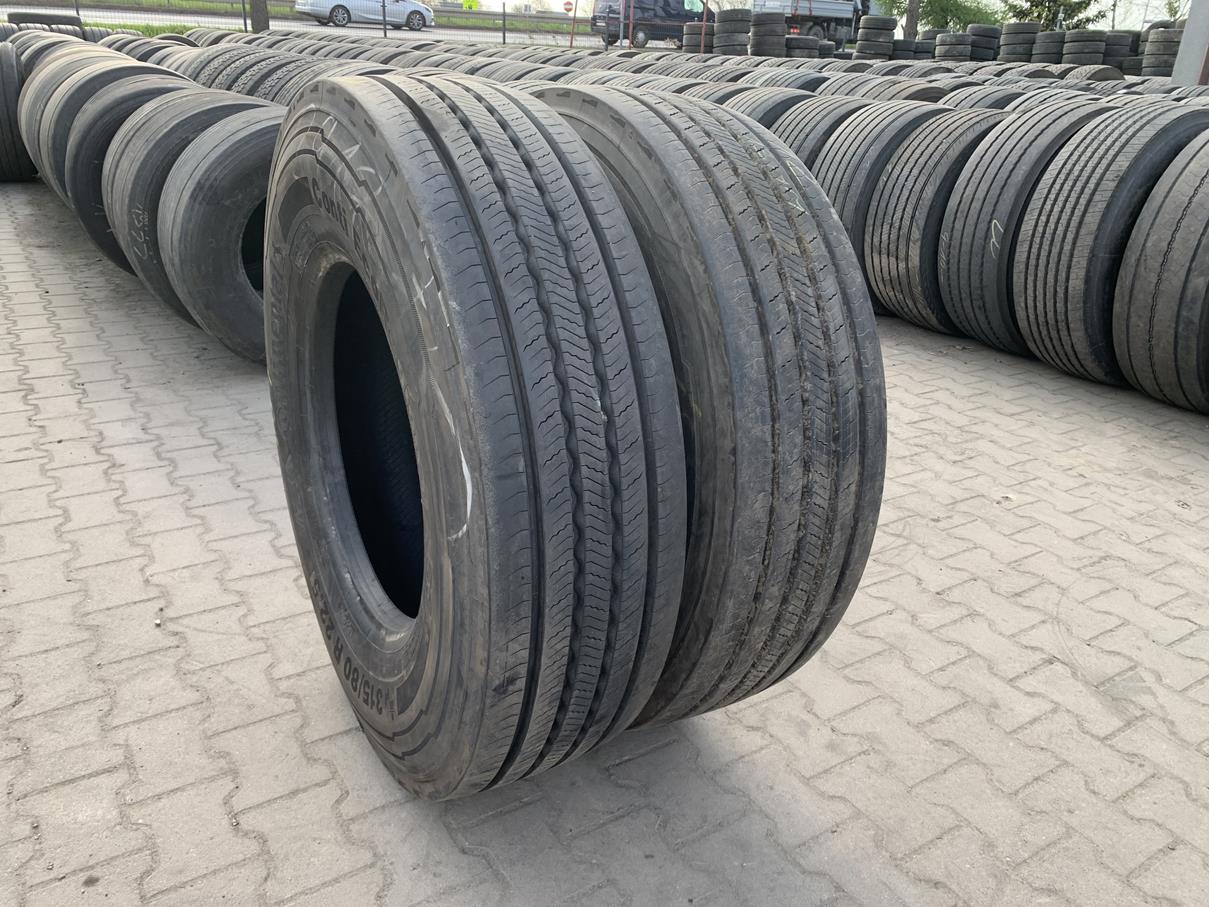Opony ciężarowe używane napędowe 235/75R17.5 GOODYEAR REGIONAL RHD II / 7-8mm Opony używane ciężarowe przednie 315/80R22.5 CONTINENTAL CONTI ECOREGIONAL HS3+ / 13-15mm