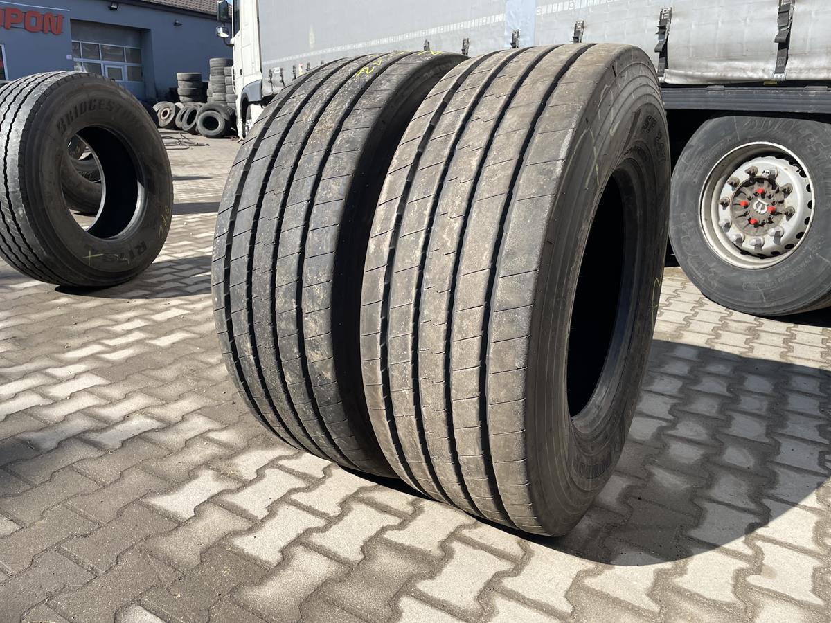 Opona używana ciężarowa naczepowa 385/65R22.5 BRIDGESTONE R179 AS / 15mm Opony ciężarowe 385/65R22.5 DUNLOP SP247 / 11-12mm