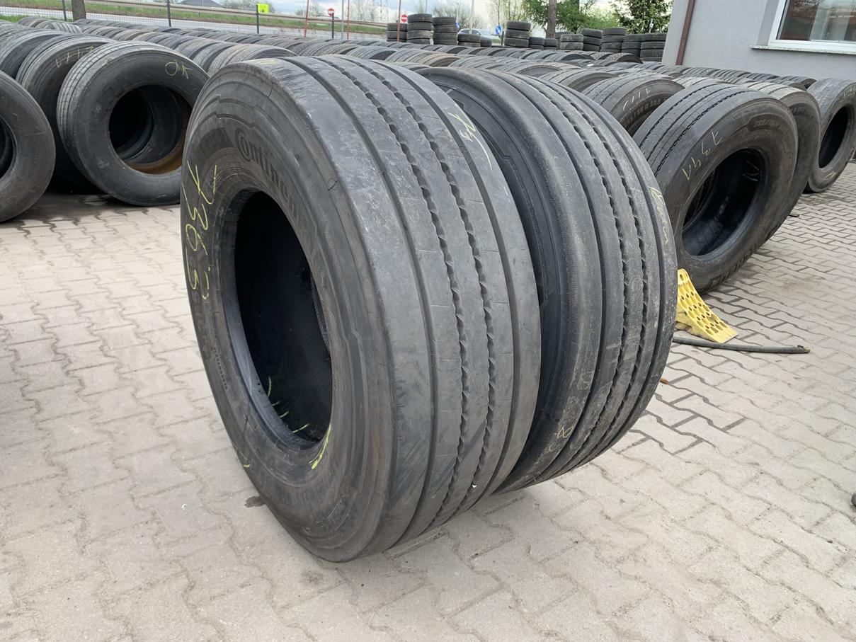 Opony ciężarowe używane naczepowe 455/40R22.5 ADVANCE GL251T / 5-6mm Opony używane ciężarowe do naczepy 385/65R22.5 CONTINENTAL CONTI HYBRID HT3 / 11-13mm