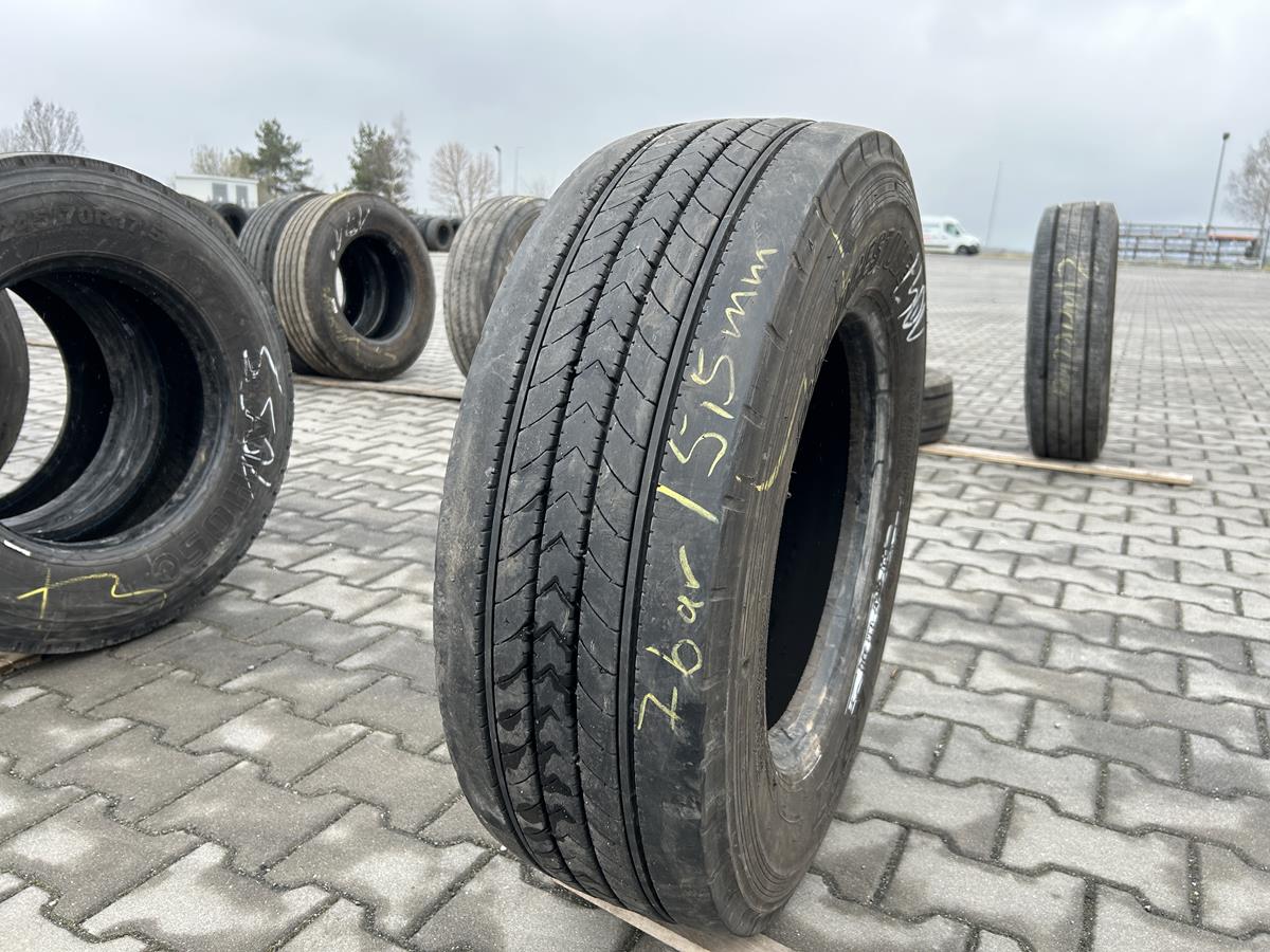 Opony używane ciężarowe do naczepy mega 445/45R19.5 PIRELLI HO2 PRO TRAILER / 11-12mm Opona używana ciężarowa przednia 245/70R17.5 BRIDGESTONE R227 / 7-8mm