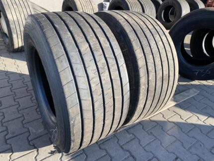  Opony ciężarowe używane naczepowe 435/50R19.5 GOODYEAR KMAX T GEN-2 / 8-9mm